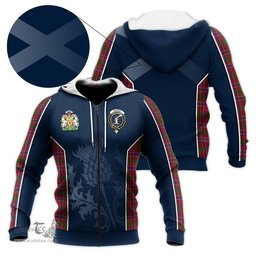 ScotsTee Shop Scottish MacRae Red Clan Scottish Crest and Scottish Thistle Sport Tartan Hoodie