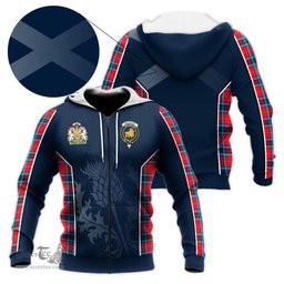 ScotsTee Shop Scottish MacTavish Modern Clan Scottish Crest and Scottish Thistle Sport Tartan Hoodie