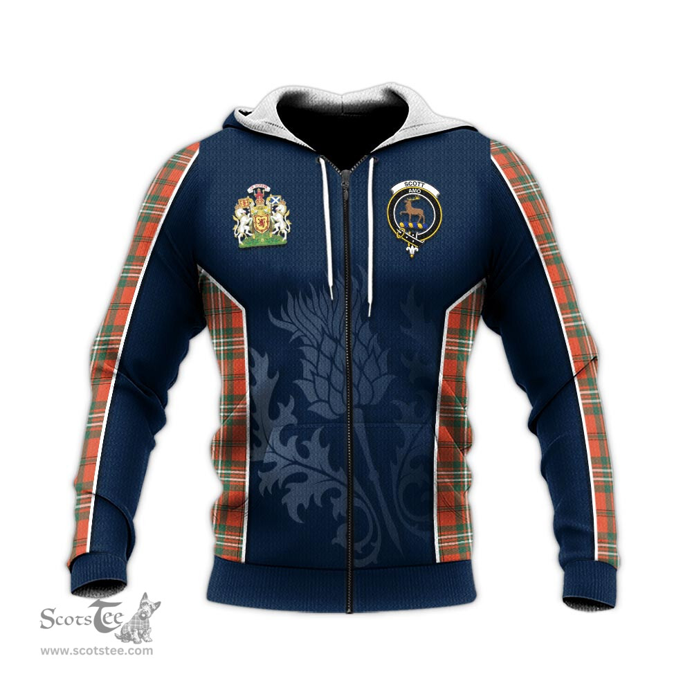 ScotsTee Shop Scottish Scott Ancient Clan Scottish Crest and Scottish Thistle Sport Tartan Hoodie