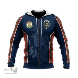 ScotsTee Shop Scottish Stewart Royal Modern Clan Scottish Crest and Scottish Thistle Sport Tartan Hoodie