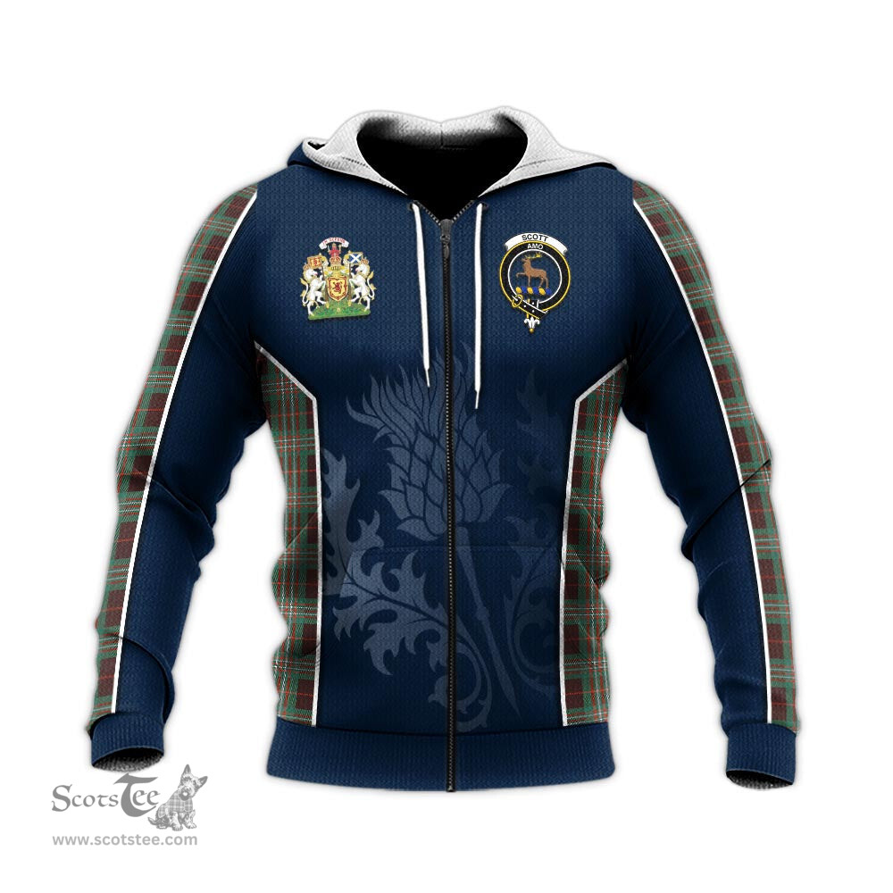 ScotsTee Shop Scottish Scott Brown Ancient Clan Scottish Crest and Scottish Thistle Sport Tartan Hoodie