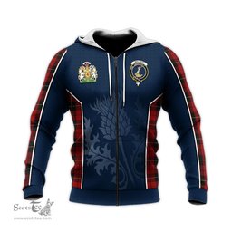 ScotsTee Shop Scottish Wallace Clan Scottish Crest and Scottish Thistle Sport Tartan Hoodie