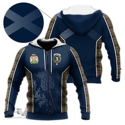 ScotsTee Shop Scottish Stewart Hunting Weathered Clan Scottish Crest and Scottish Thistle Sport Tartan Hoodie