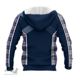 ScotsTee Shop Scottish MacPherson Dress Blue Clan Scottish Crest and Scottish Thistle Sport Tartan Hoodie