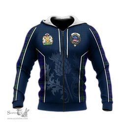 ScotsTee Shop Scottish Weir Clan Scottish Crest and Scottish Thistle Sport Tartan Hoodie