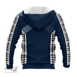 ScotsTee Shop Scottish Scott Black White Clan Scottish Crest and Scottish Thistle Sport Tartan Hoodie