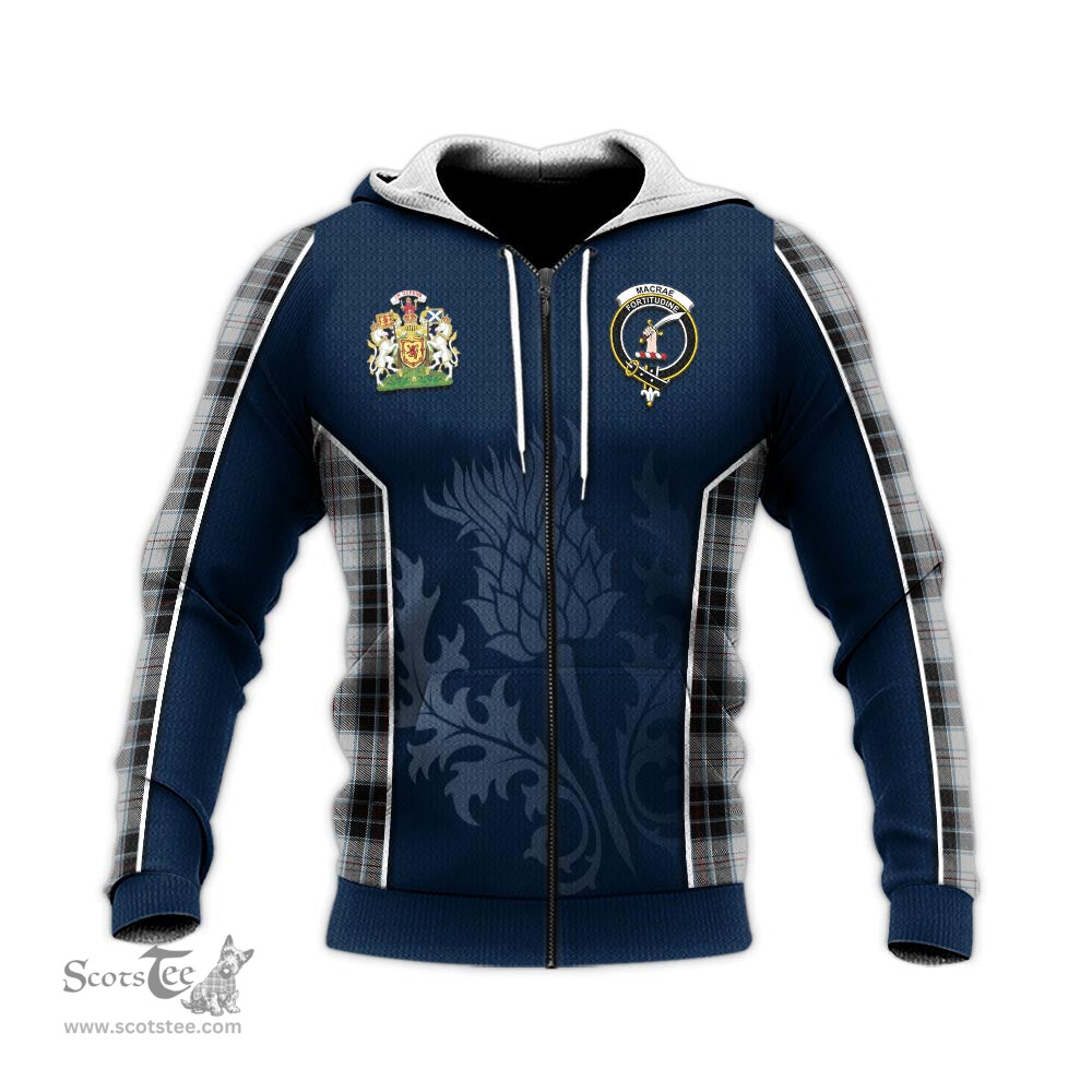 ScotsTee Shop Scottish MacRae Dress Clan Scottish Crest and Scottish Thistle Sport Tartan Hoodie