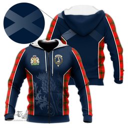 ScotsTee Shop Scottish MacQuarrie Modern Clan Scottish Crest and Scottish Thistle Sport Tartan Hoodie