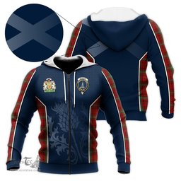 ScotsTee Shop Scottish Morrison Clan Scottish Crest and Scottish Thistle Sport Tartan Hoodie