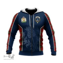 ScotsTee Shop Scottish Morrison Clan Scottish Crest and Scottish Thistle Sport Tartan Hoodie