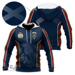 ScotsTee Shop Scottish Maxwell Clan Scottish Crest and Scottish Thistle Sport Tartan Hoodie