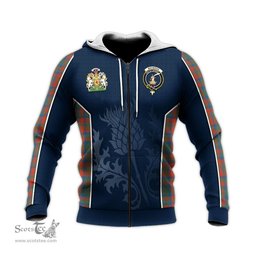 ScotsTee Shop Scottish Matheson Ancient Clan Scottish Crest and Scottish Thistle Sport Tartan Hoodie
