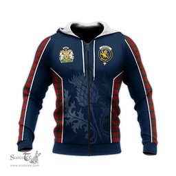 ScotsTee Shop Scottish Nicolson Clan Scottish Crest and Scottish Thistle Sport Tartan Hoodie