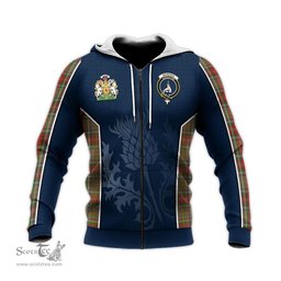 ScotsTee Shop Scottish Muirhead Old Clan Scottish Crest and Scottish Thistle Sport Tartan Hoodie