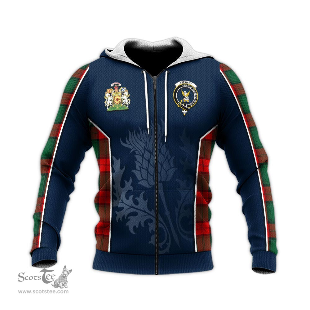 ScotsTee Shop Scottish Stewart Atholl Modern Clan Scottish Crest and Scottish Thistle Sport Tartan Hoodie