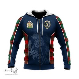 ScotsTee Shop Scottish Stewart Atholl Modern Clan Scottish Crest and Scottish Thistle Sport Tartan Hoodie
