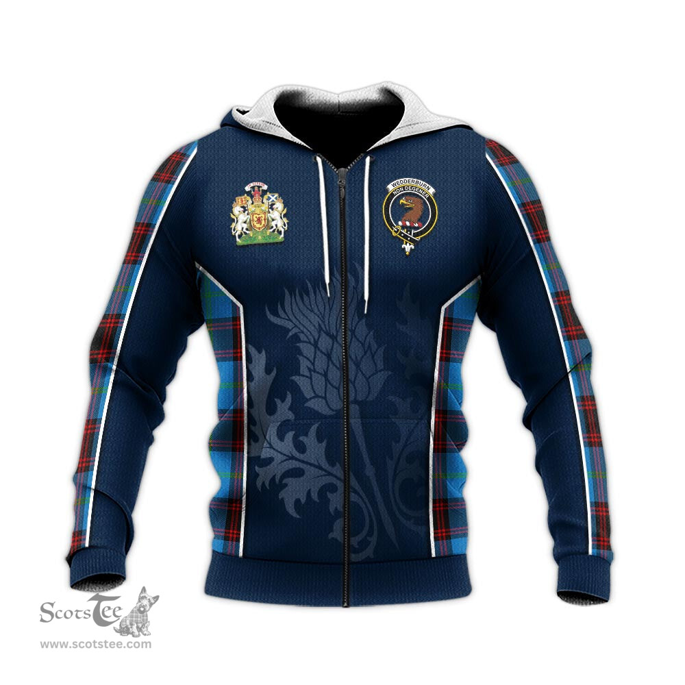 ScotsTee Shop Scottish Wedderburn Clan Scottish Crest and Scottish Thistle Sport Tartan Hoodie