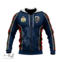 ScotsTee Shop Scottish Skene of Cromar Black Clan Scottish Crest and Scottish Thistle Sport Tartan Hoodie
