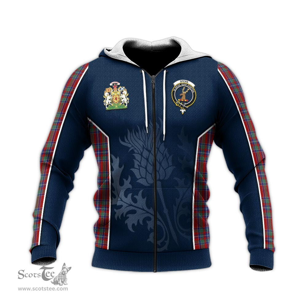 ScotsTee Shop Scottish Spens Clan Scottish Crest and Scottish Thistle Sport Tartan Hoodie