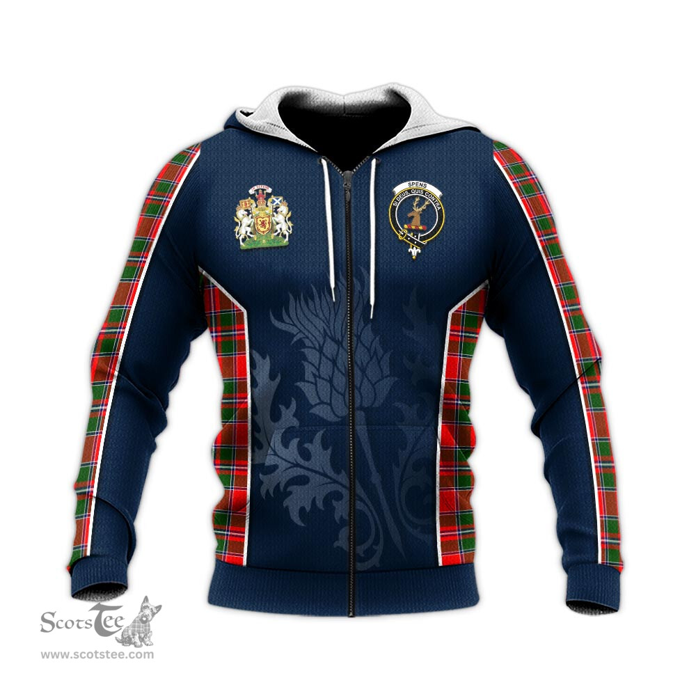 ScotsTee Shop Scottish Spens Modern Clan Scottish Crest and Scottish Thistle Sport Tartan Hoodie