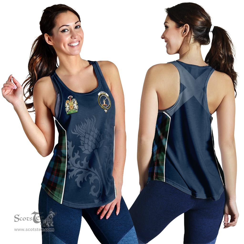 ScotsTee Shop Scottish Guthrie Clan Scottish Crest and Scottish Thistle Sport Tartan Womens Tank Top
