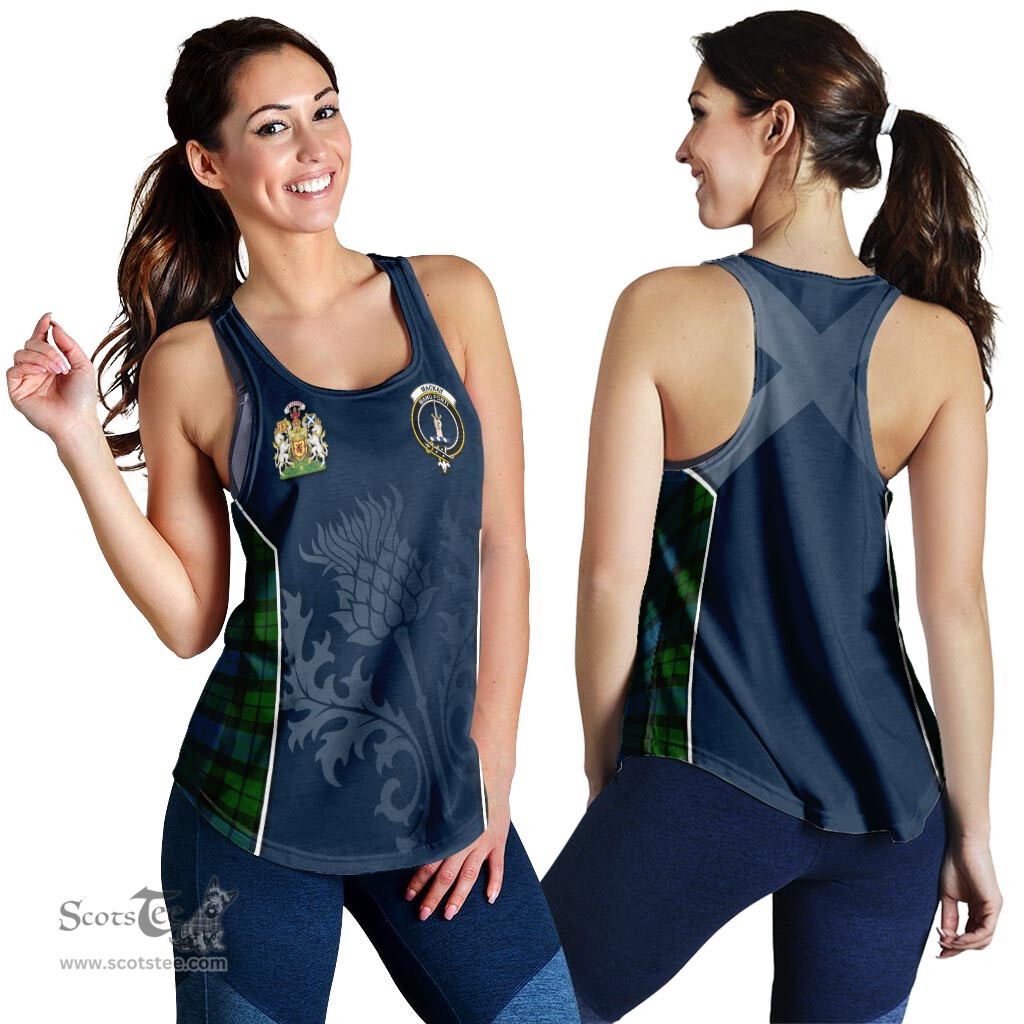 ScotsTee Shop Scottish MacKay Modern Clan Scottish Crest and Scottish Thistle Sport Tartan Womens Tank Top