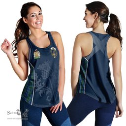 ScotsTee Shop Scottish Keith Clan Scottish Crest and Scottish Thistle Sport Tartan Womens Tank Top