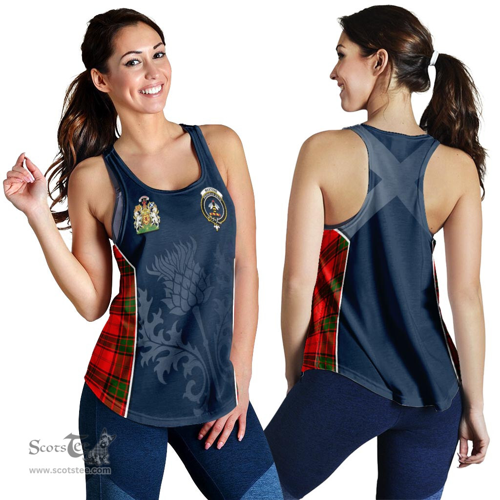 ScotsTee Shop Scottish Maxtone Clan Scottish Crest and Scottish Thistle Sport Tartan Womens Tank Top