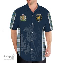 ScotsTee Shop Scottish Campbell Dress Ancient Clan Scottish Crest and Scottish Thistle Sport Tartan Short Sleeve Shirt