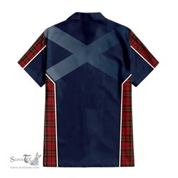 ScotsTee Shop Scottish Brodie Clan Scottish Crest and Scottish Thistle Sport Tartan Short Sleeve Shirt