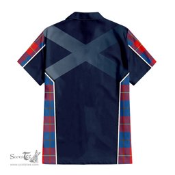 ScotsTee Shop Scottish Blane Clan Scottish Crest and Scottish Thistle Sport Tartan Short Sleeve Shirt