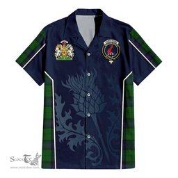 ScotsTee Shop Scottish Armstrong Clan Scottish Crest and Scottish Thistle Sport Tartan Short Sleeve Shirt