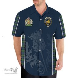 ScotsTee Shop Scottish Campbell Argyll Ancient Clan Scottish Crest and Scottish Thistle Sport Tartan Short Sleeve Shirt
