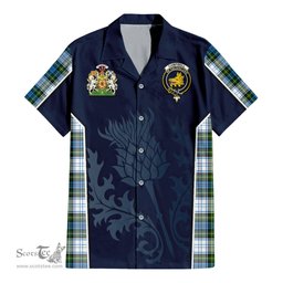 ScotsTee Shop Scottish Campbell Dress Clan Scottish Crest and Scottish Thistle Sport Tartan Short Sleeve Shirt