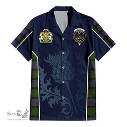 ScotsTee Shop Scottish Blair Modern Clan Scottish Crest and Scottish Thistle Sport Tartan Short Sleeve Shirt