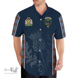 ScotsTee Shop Scottish Anderson Modern Clan Scottish Crest and Scottish Thistle Sport Tartan Short Sleeve Shirt