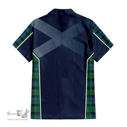 ScotsTee Shop Scottish Black Watch Ancient Clan Scottish Crest and Scottish Thistle Sport Tartan Short Sleeve Shirt