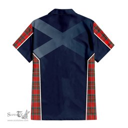 ScotsTee Shop Scottish Binning Clan Scottish Crest and Scottish Thistle Sport Tartan Short Sleeve Shirt
