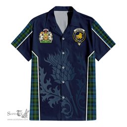 ScotsTee Shop Scottish Campbell of Argyll #02 Clan Scottish Crest and Scottish Thistle Sport Tartan Short Sleeve Shirt