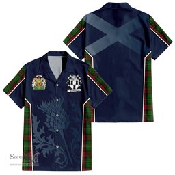 ScotsTee Shop Scottish Blackstock Hunting Clan Scottish Crest and Scottish Thistle Sport Tartan Short Sleeve Shirt