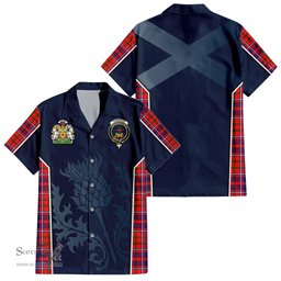 ScotsTee Shop Scottish Cameron of Lochiel Modern Clan Scottish Crest and Scottish Thistle Sport Tartan Short Sleeve Shirt