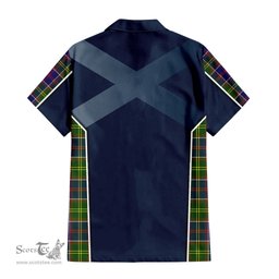 ScotsTee Shop Scottish Arnott Clan Scottish Crest and Scottish Thistle Sport Tartan Short Sleeve Shirt