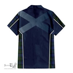 ScotsTee Shop Scottish Baird Clan Scottish Crest and Scottish Thistle Sport Tartan Short Sleeve Shirt