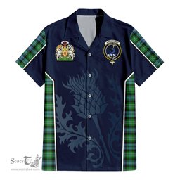 ScotsTee Shop Scottish Arbuthnot Ancient Clan Scottish Crest and Scottish Thistle Sport Tartan Short Sleeve Shirt