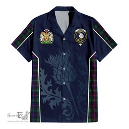 ScotsTee Shop Scottish Campbell of Cawdor Modern Clan Scottish Crest and Scottish Thistle Sport Tartan Short Sleeve Shirt