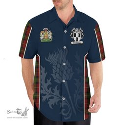 ScotsTee Shop Scottish Blackstock Red Dress Clan Scottish Crest and Scottish Thistle Sport Tartan Short Sleeve Shirt