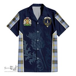 ScotsTee Shop Scottish Bell Clan Scottish Crest and Scottish Thistle Sport Tartan Short Sleeve Shirt