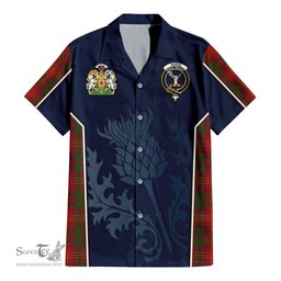 ScotsTee Shop Scottish Burns Clan Scottish Crest and Scottish Thistle Sport Tartan Short Sleeve Shirt