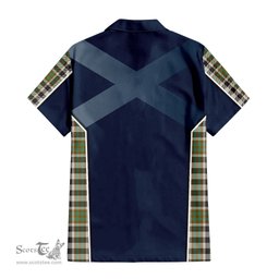 ScotsTee Shop Scottish Burns Check Clan Scottish Crest and Scottish Thistle Sport Tartan Short Sleeve Shirt