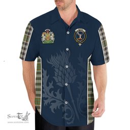 ScotsTee Shop Scottish Burns Check Clan Scottish Crest and Scottish Thistle Sport Tartan Short Sleeve Shirt
